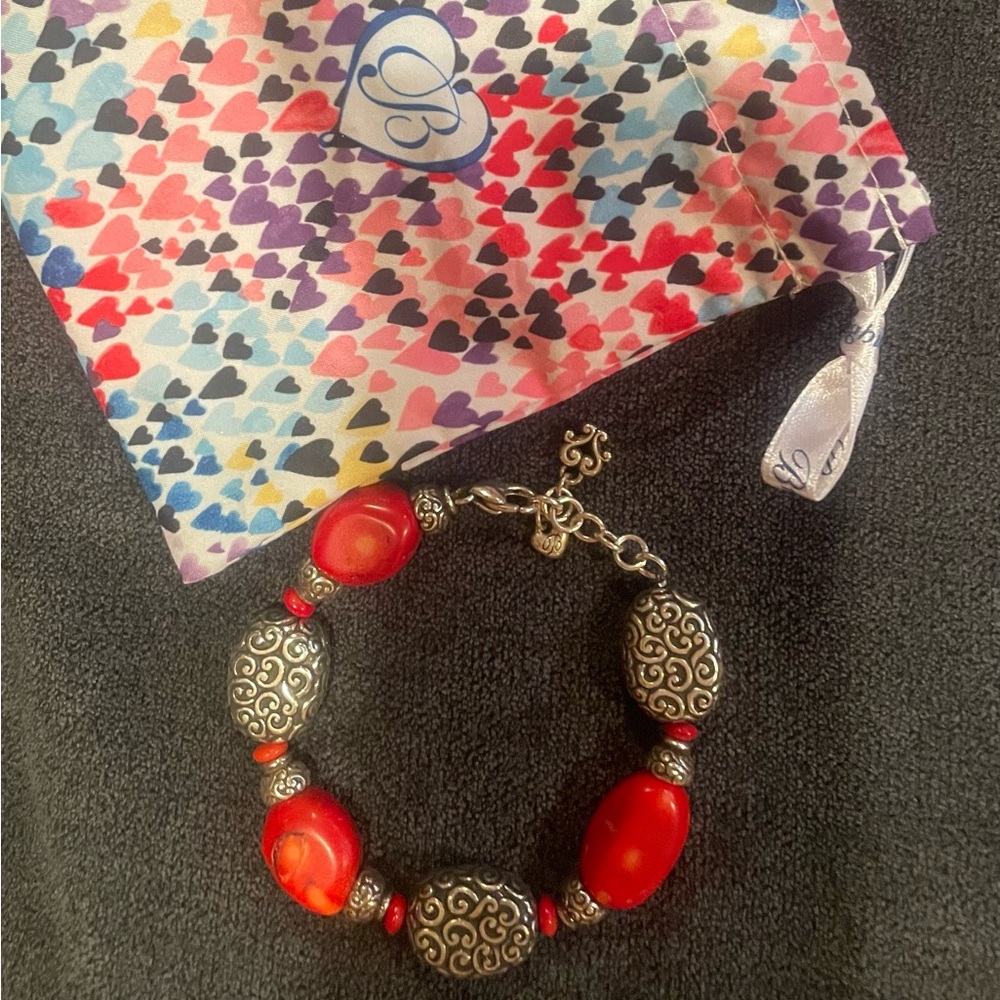 Brighton Bright Red and Silver Chunky Brecelet